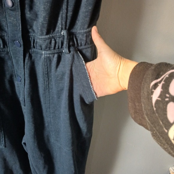 Daily‎ Practice Anthropologie Size M Utility Jumpsuit Dark Gray Pockets Stretch - Picture 10 of 16